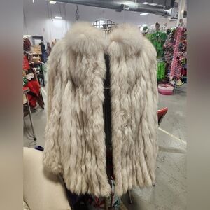 Elegant Blue Fox Fur Coat